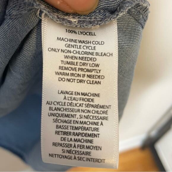 BEACHLUNCHLOUNGE Chambray Soft Lyocell Gianna Tiered Dress Size Small - Picture 5 of 5